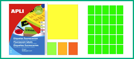 etiquetas color fluorescentes